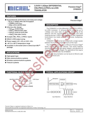 SY89325VMG TR datasheet  